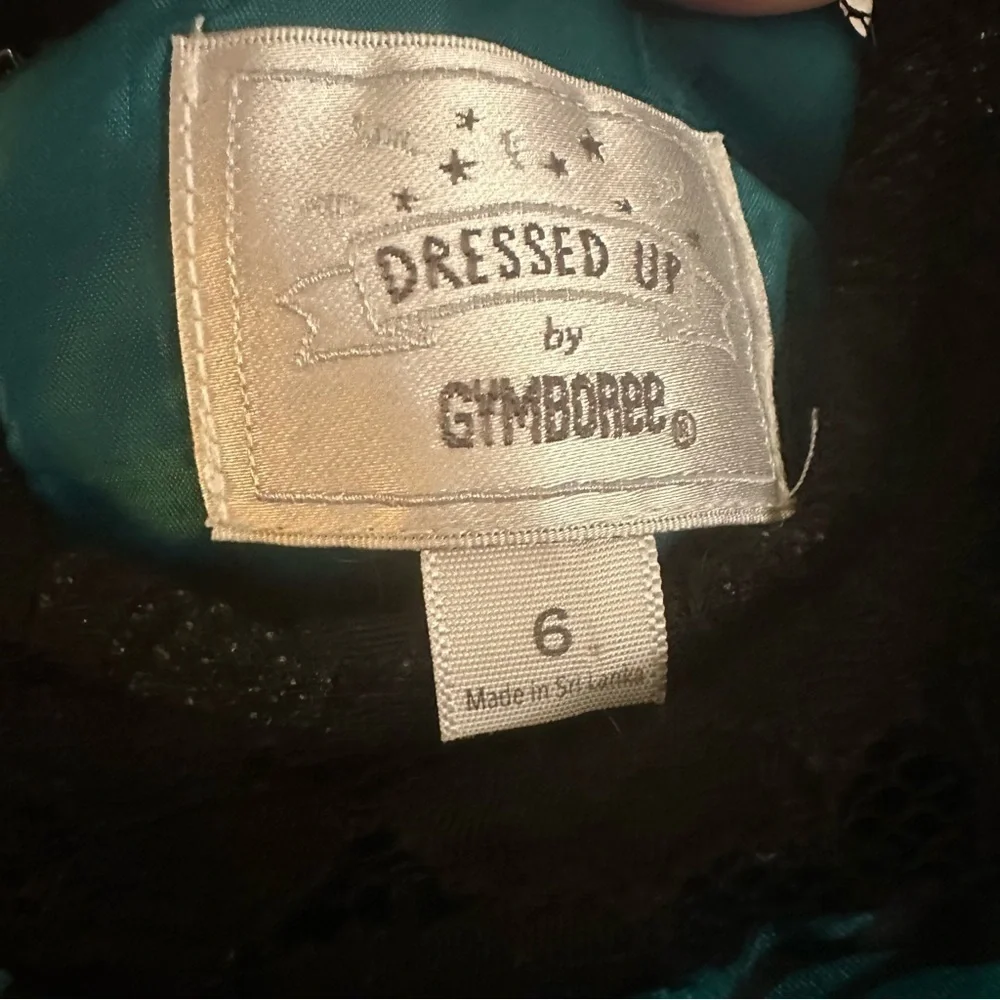 Gymboree Girl Emerald Green Black Lace Rose Holiday Party Dress Sleeveless 6